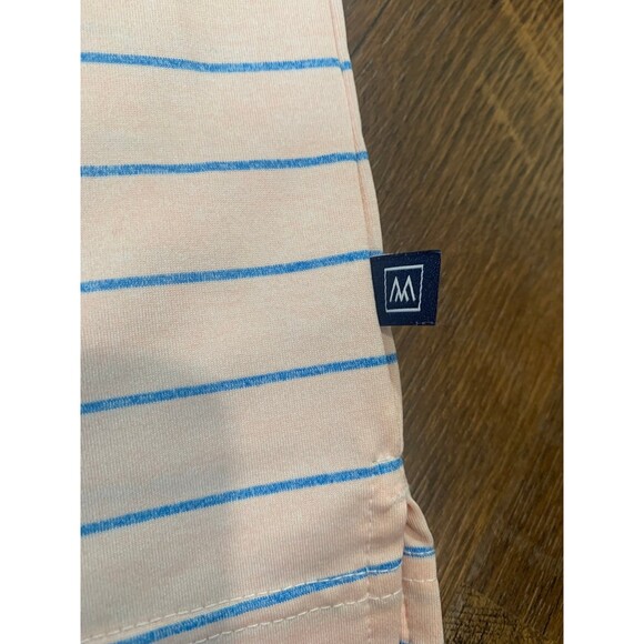 Mizzen and Main Versa Polo Peach Blue Horizontal Stripe Men’s size XL - Picture 4 of 4